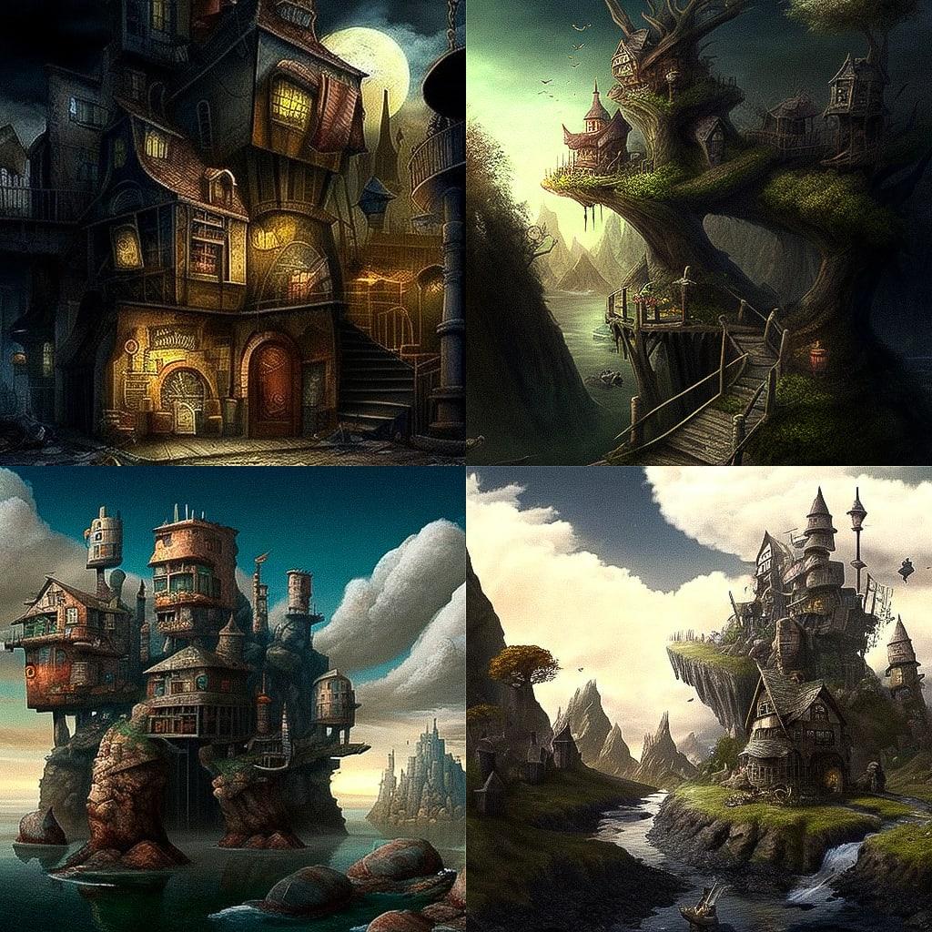 Jeff Smith style, Midjourney V4, render 1 of 4