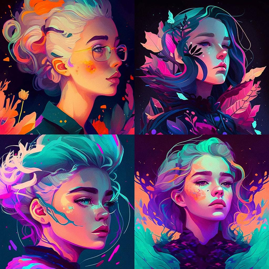 Jen Bartel style, Midjourney V4, render 1 of 4