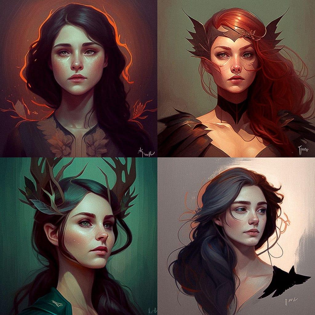 Jenny Frison style, Midjourney V4, render 1 of 4