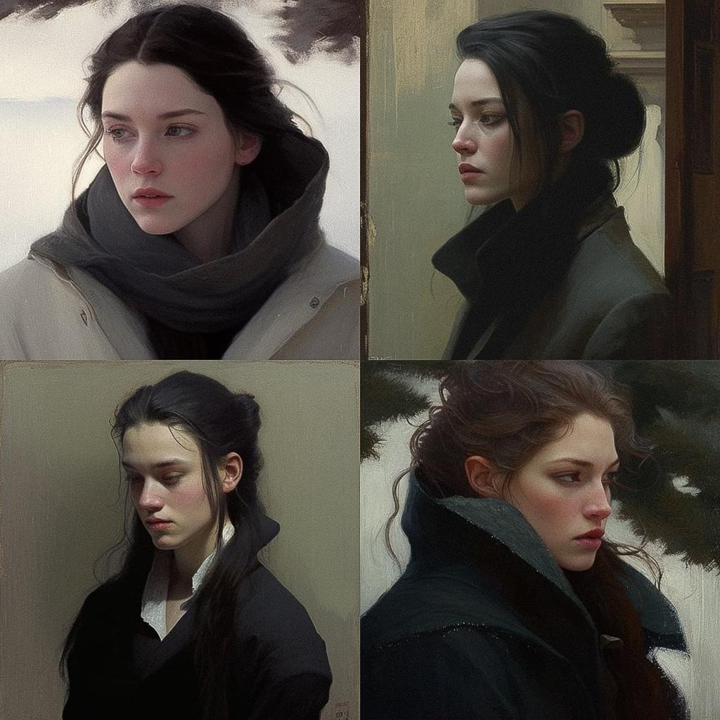 Jeremy Lipking style, Midjourney V4, render 1 of 4