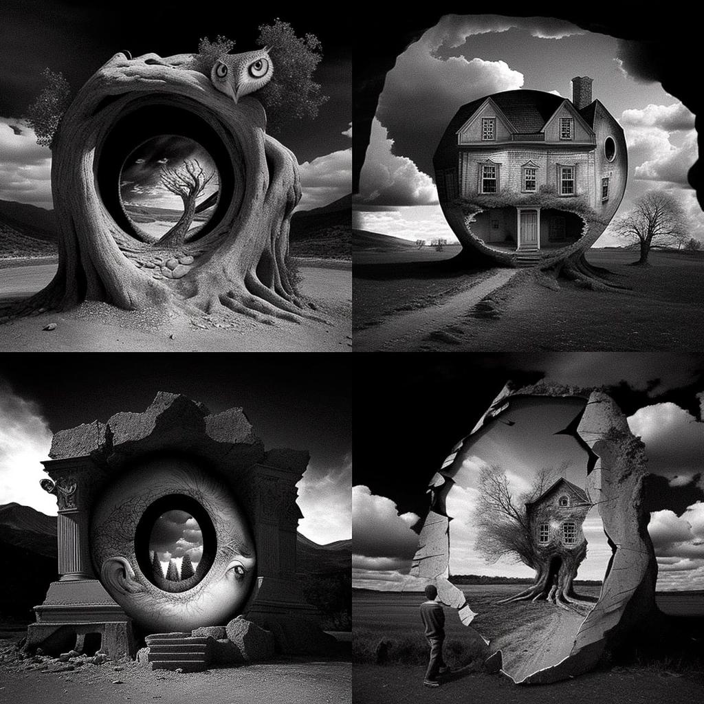 Jerry N. Uelsmann style, Midjourney V4, render 1 of 4