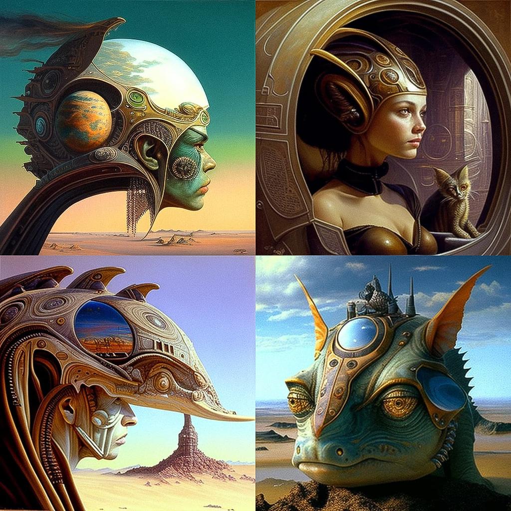 Jim Burns style, Midjourney V4, render 1 of 4