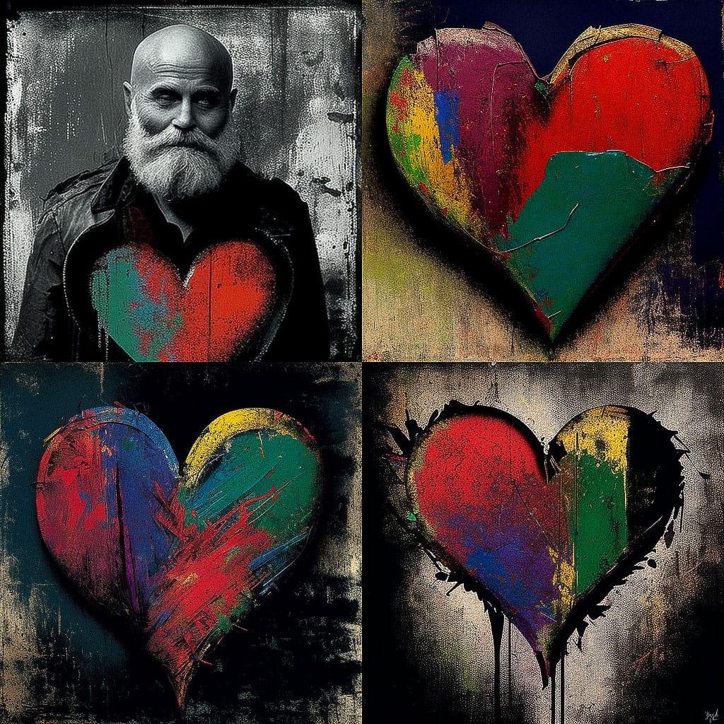 Jim Dine style, Midjourney V4, render 1 of 4