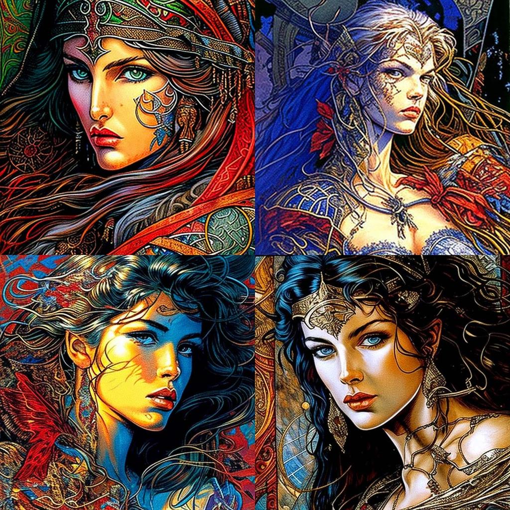 Jim Fitzpatrick style, Midjourney V4, render 1 of 4