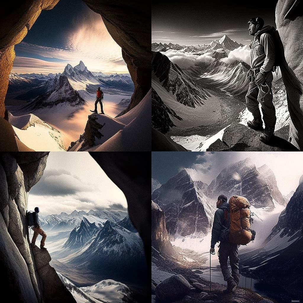 Jimmy Chin style, Midjourney V4, render 1 of 4