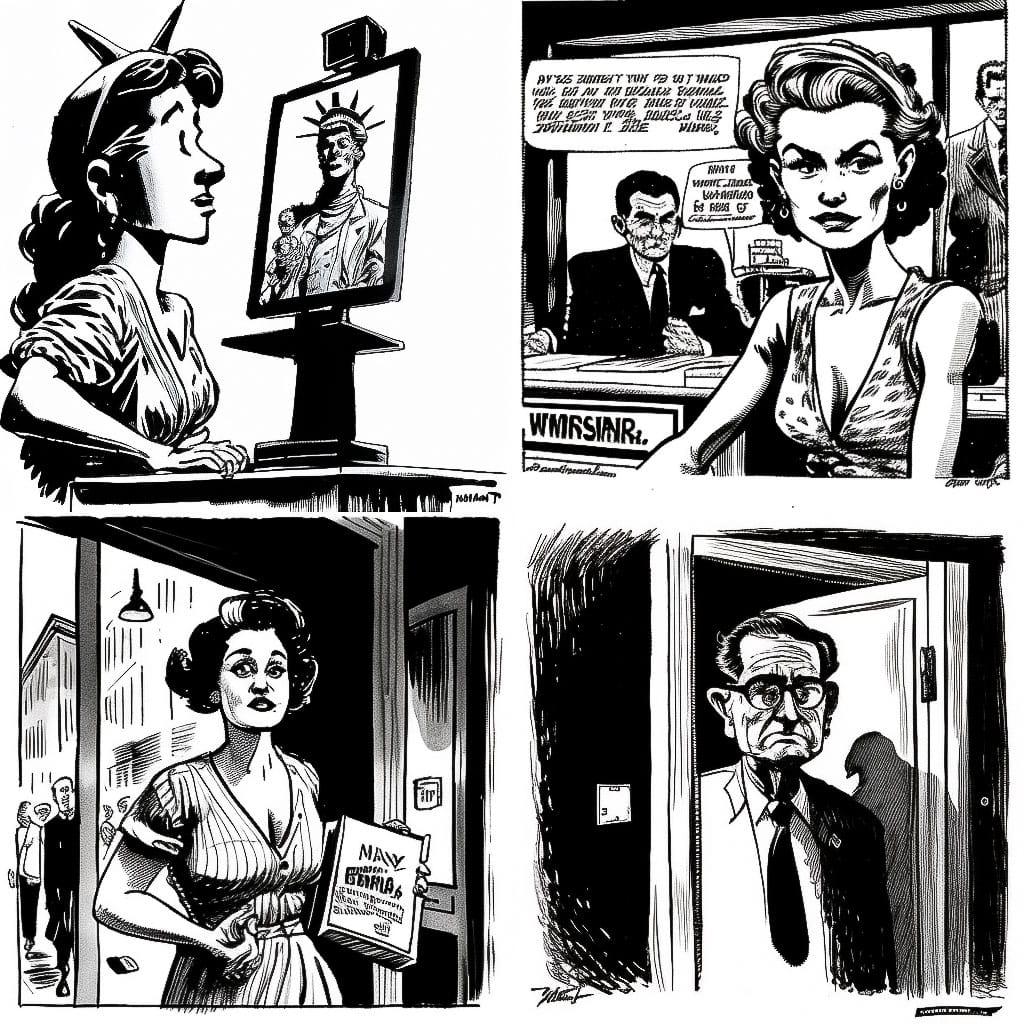 Jimmy Margulies style, Midjourney V4, render 1 of 4