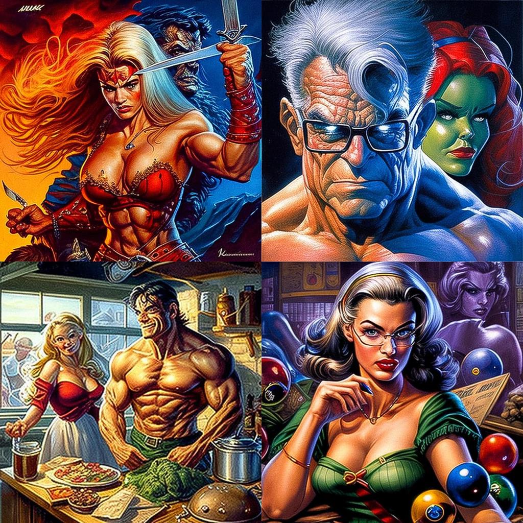Joe Jusko style, Midjourney V4, render 1 of 4