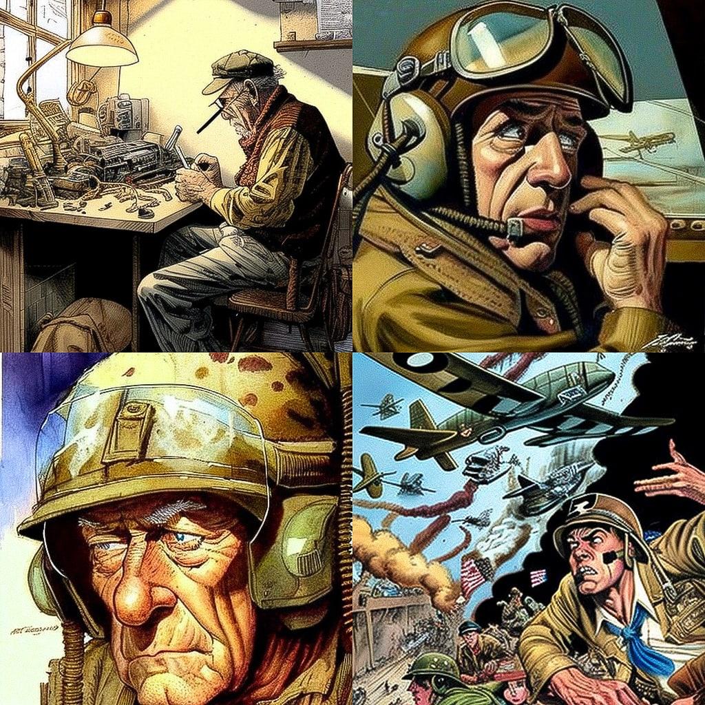 Joe Kubert style, Midjourney V4, render 1 of 4