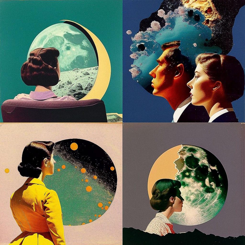 Joe Webb style, Midjourney V4, render 1 of 4