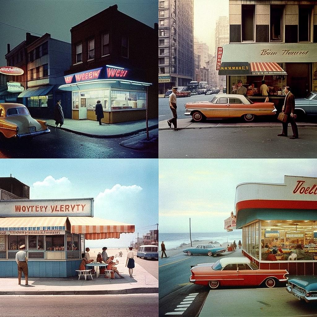 Joel Meyerowitz style, Midjourney V4, render 1 of 4