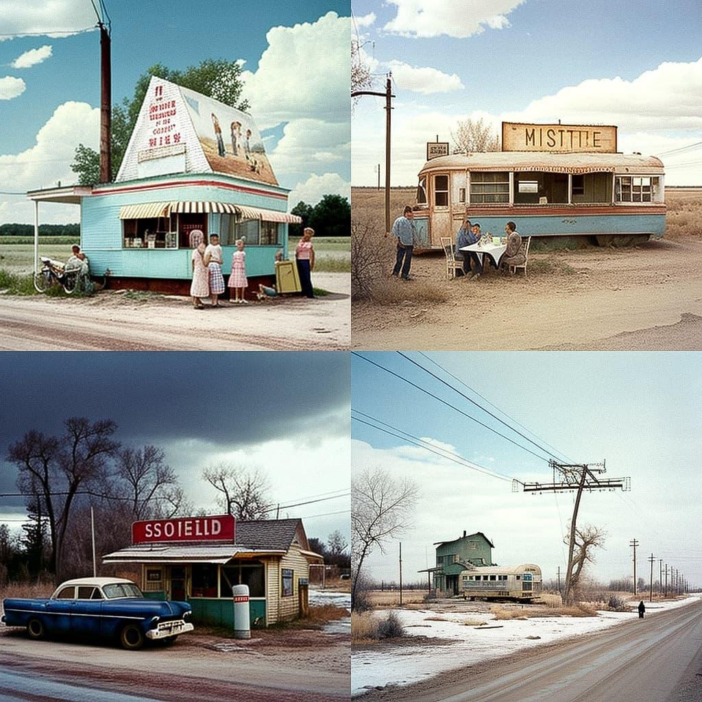 Joel Sternfeld style, Midjourney V4, render 1 of 4