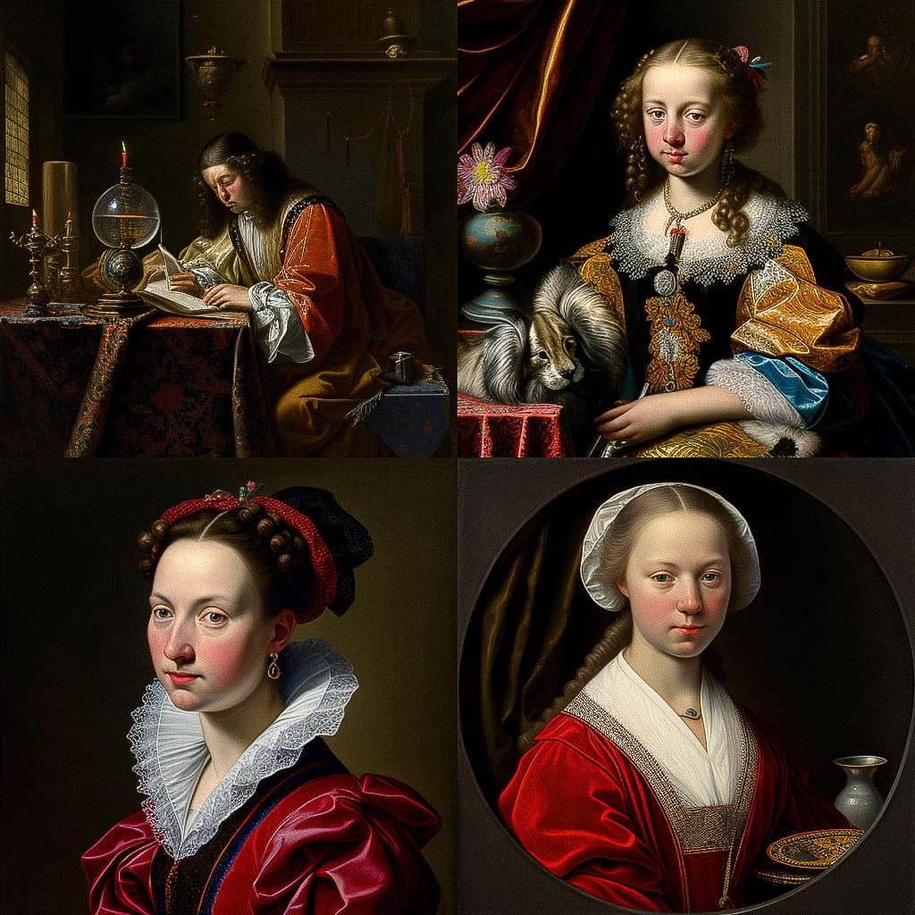 Johannes Cornelisz Verspronck style, Midjourney V4, render 1 of 4
