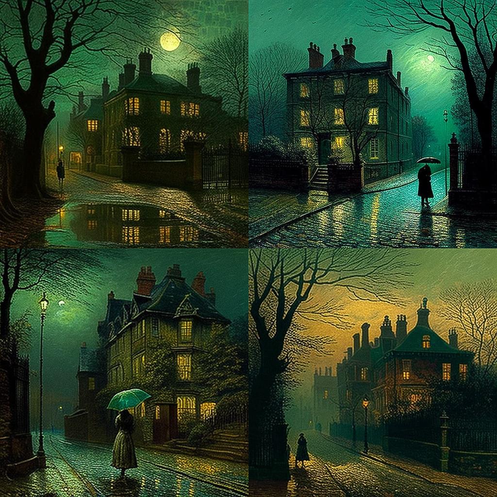 John Atkinson Grimshaw style, Midjourney V4, render 1 of 4