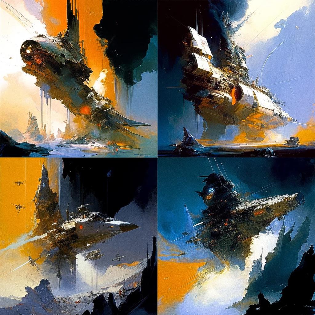 John Berkey style, Midjourney V4, render 1 of 4