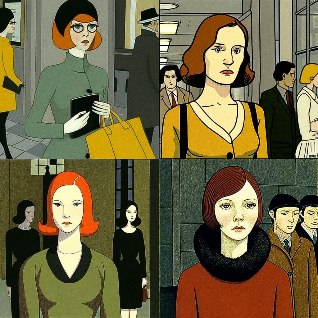 John Brack style, Midjourney V4, render 1 of 4