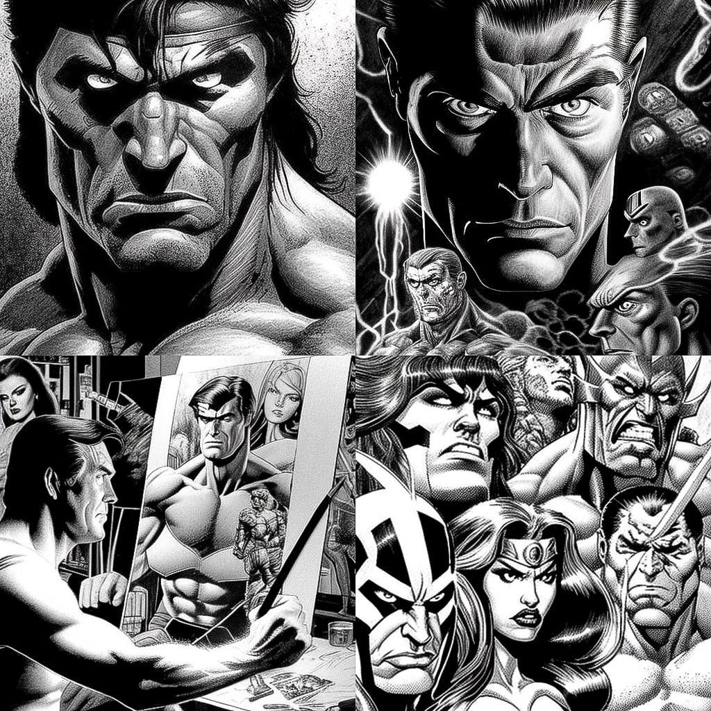 John Buscema style, Midjourney V4, render 1 of 4