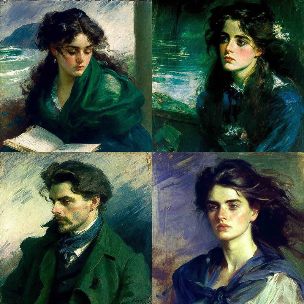 John Butler Yeats style, Midjourney V4, render 1 of 4