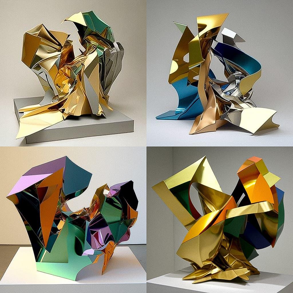 John Chamberlain style, Midjourney V4, render 1 of 4
