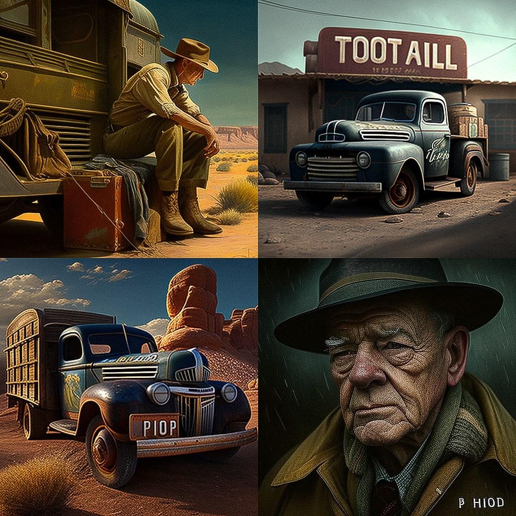 John Ford style, Midjourney V4, render 1 of 4