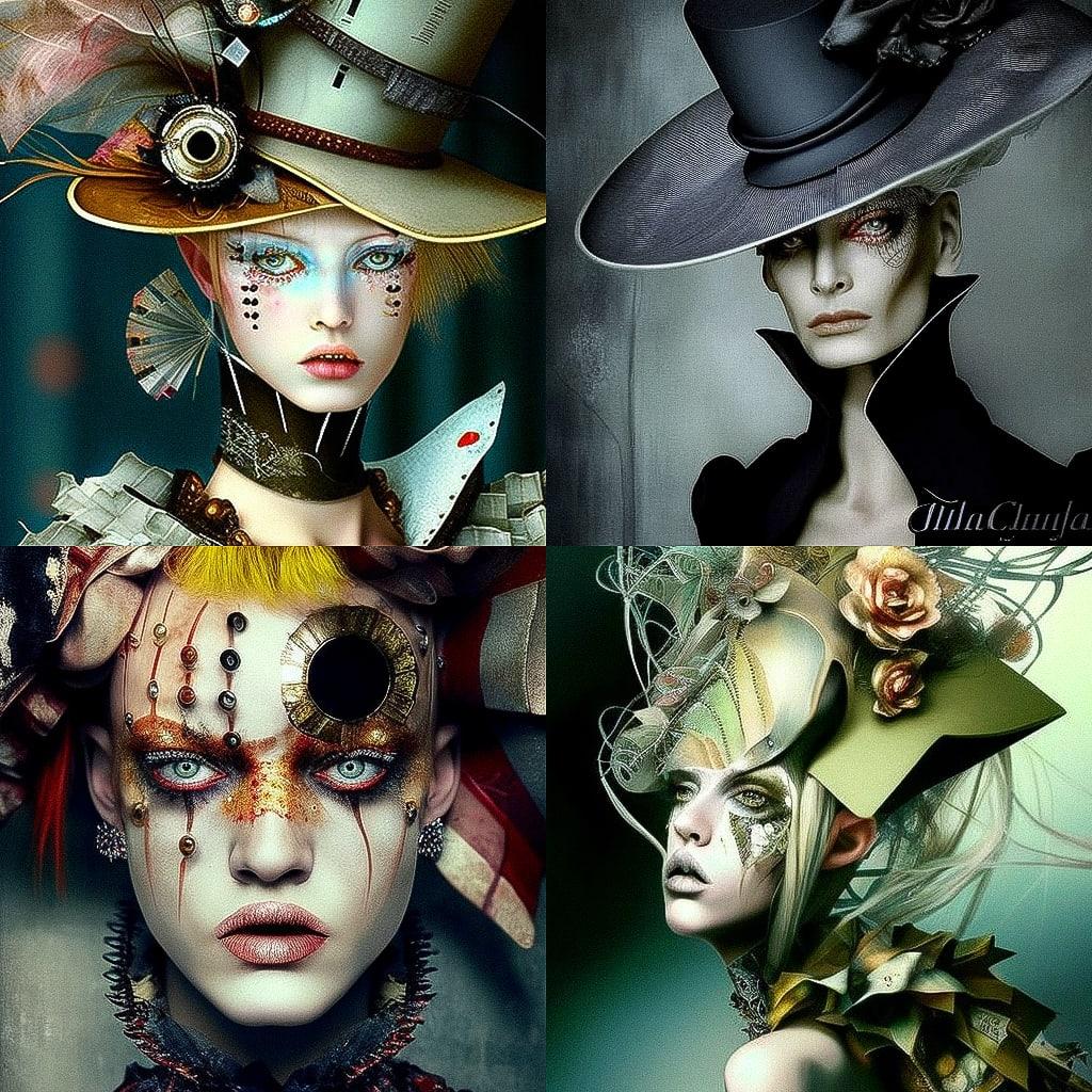 John Galliano style, Midjourney V4, render 1 of 4