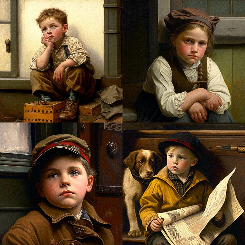 John George Brown style, Midjourney V4, render 1 of 4