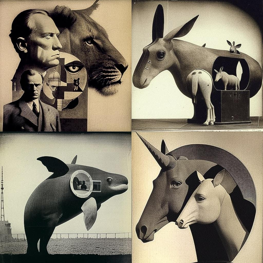 John Heartfield style, Midjourney V4, render 1 of 4