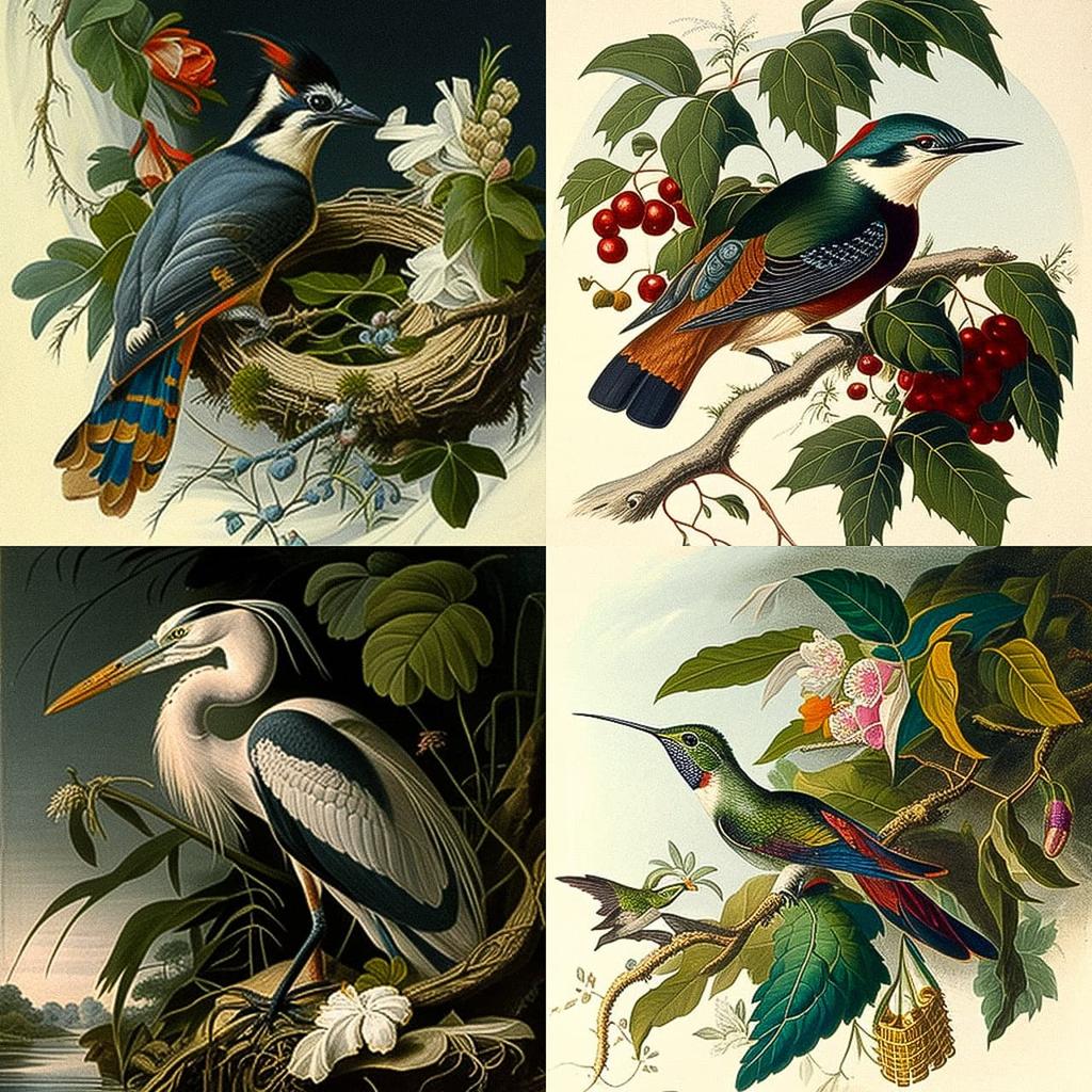 John James Audubon style, Midjourney V4, render 1 of 4