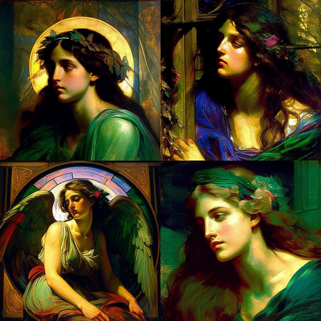John La Farge style, Midjourney V4, render 1 of 4