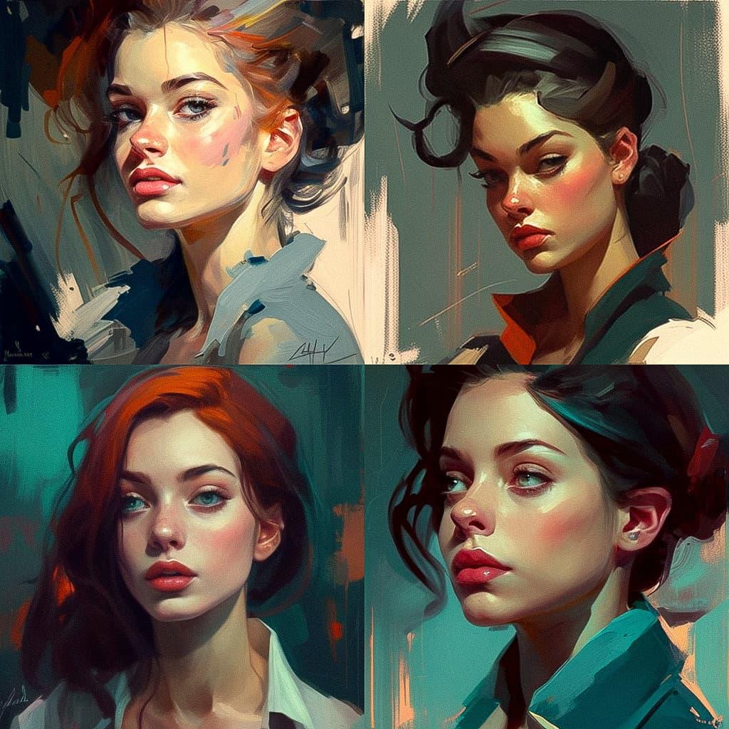 John Larriva style, Midjourney V4, render 1 of 4