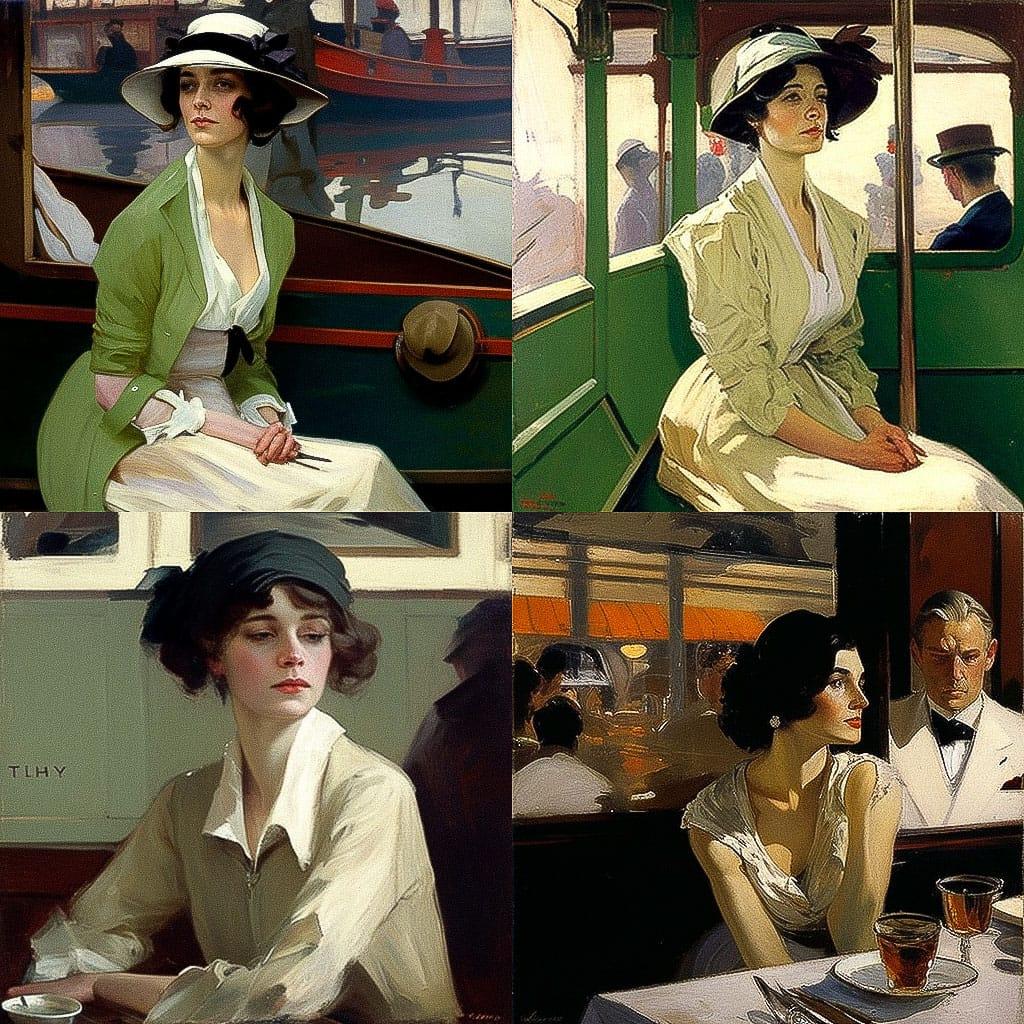 John Lavery style, Midjourney V4, render 1 of 4