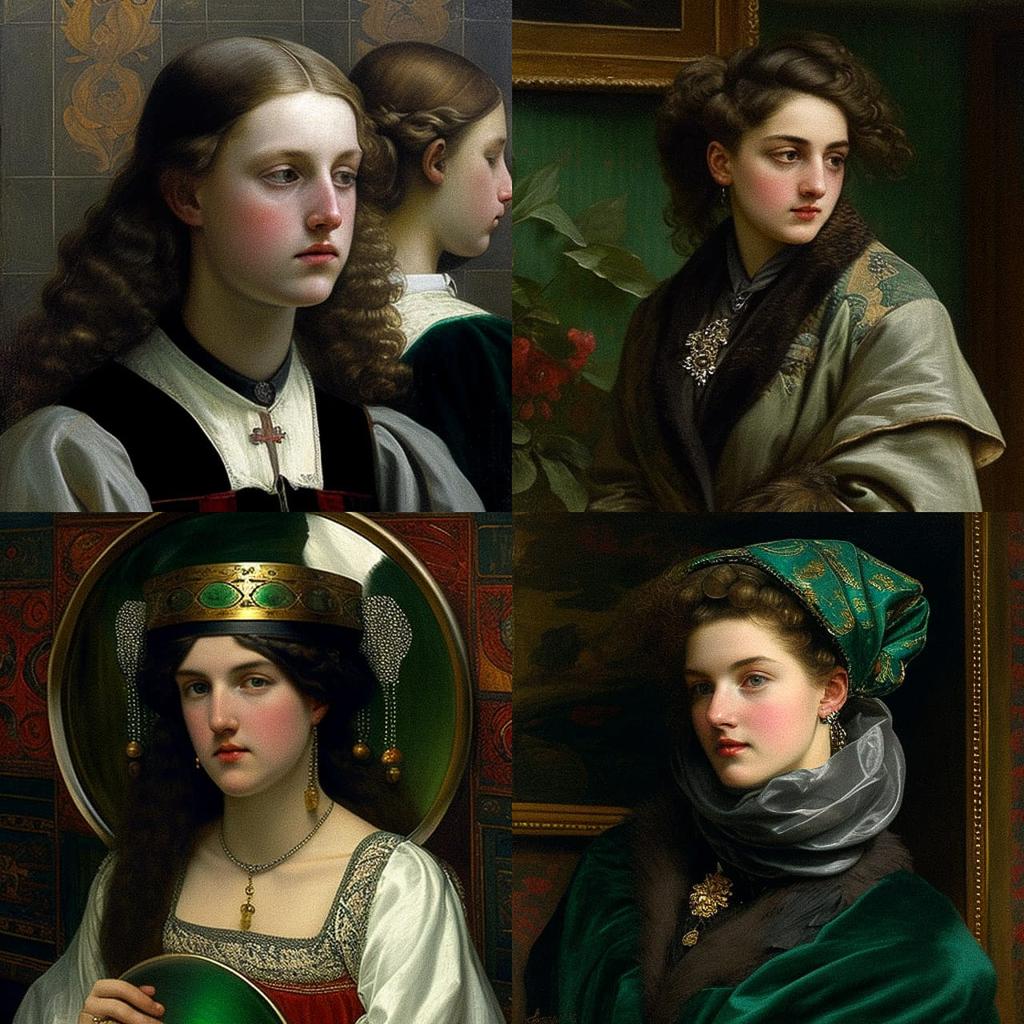 John Maler Collier style, Midjourney V4, render 1 of 4