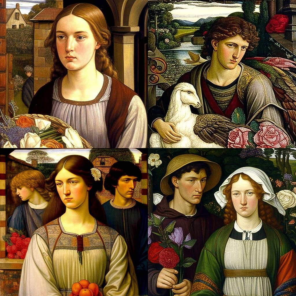 John Roddam Spencer Stanhope style, Midjourney V4, render 1 of 4