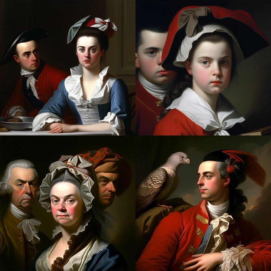 John Singleton Copley style, Midjourney V4, render 1 of 4