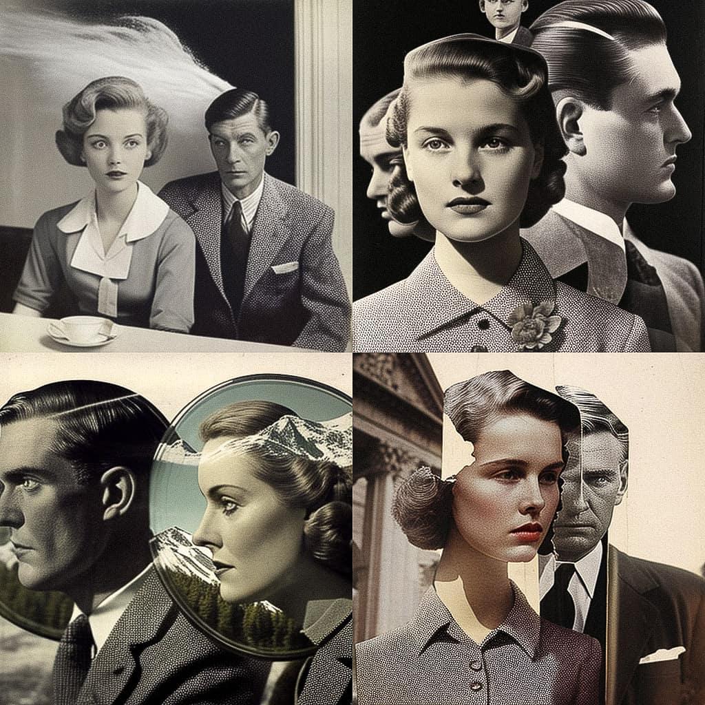John Stezaker style, Midjourney V4, render 1 of 4
