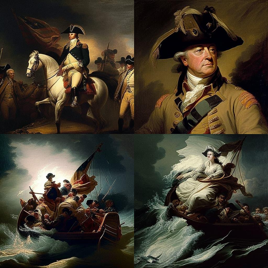 John Trumbull style, Midjourney V4, render 1 of 4