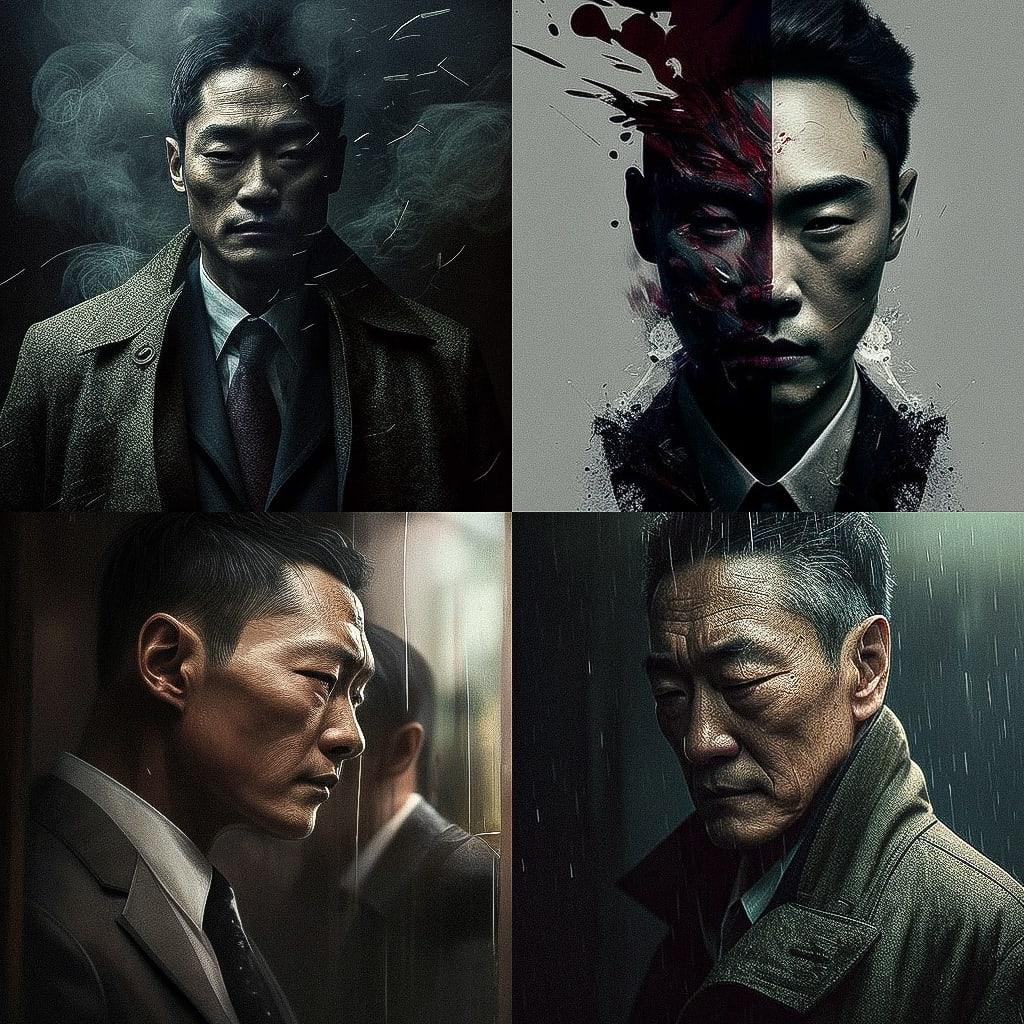 Johnnie To style, Midjourney V4, render 1 of 4