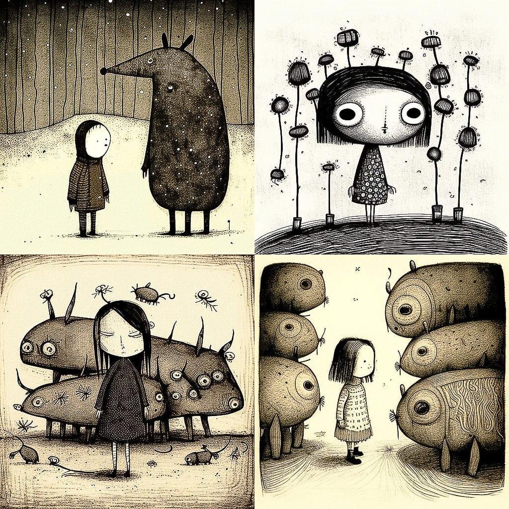 Jon Carling style, Midjourney V4, render 1 of 4