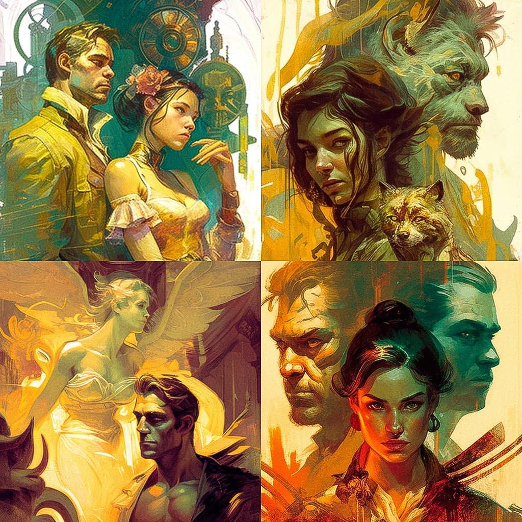 Jon Foster style, Midjourney V4, render 1 of 4