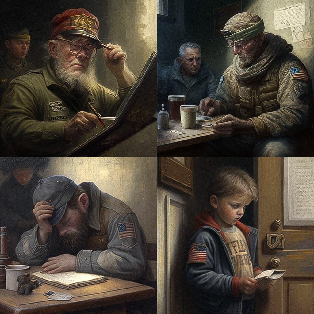 Jon McNaughton style, Midjourney V4, render 1 of 4