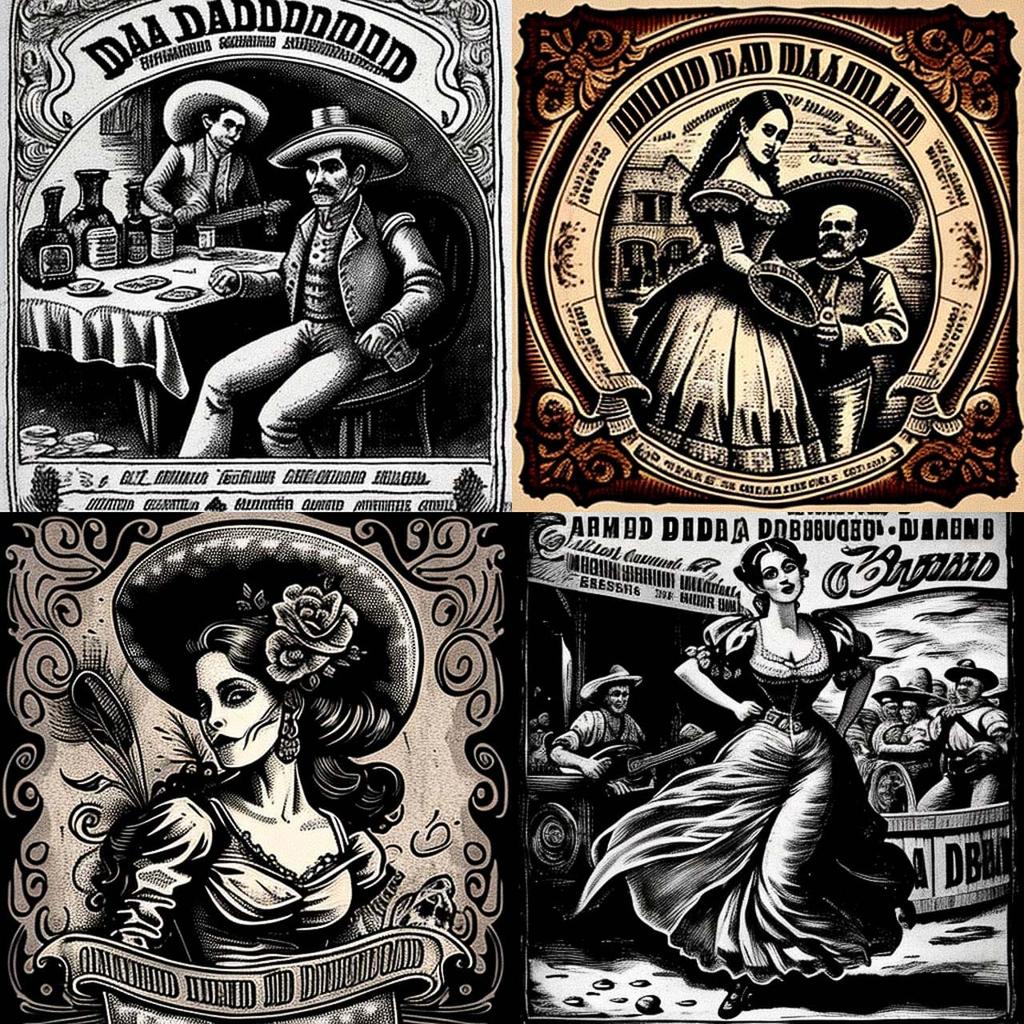 Jose Guadalupe Posada style, Midjourney V4, render 1 of 4