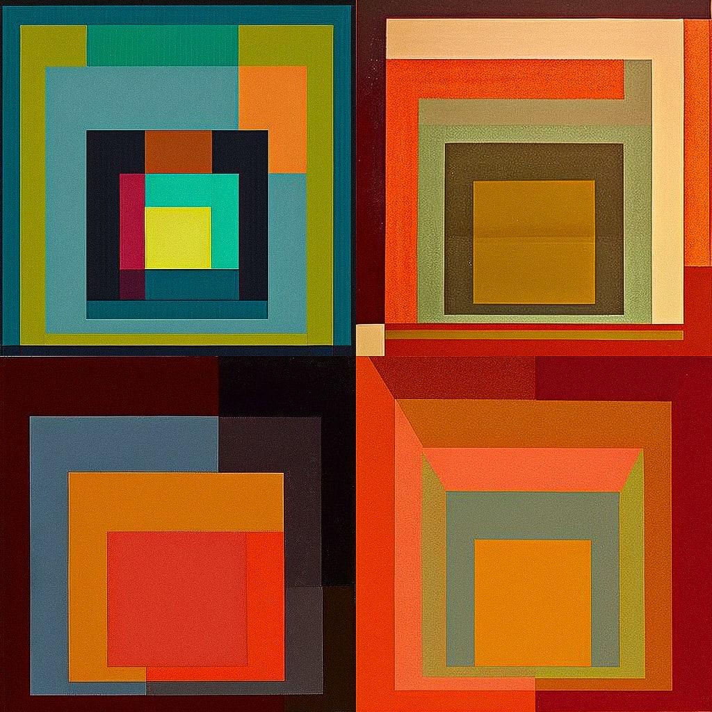 Josef Albers style, Midjourney V4, render 1 of 4