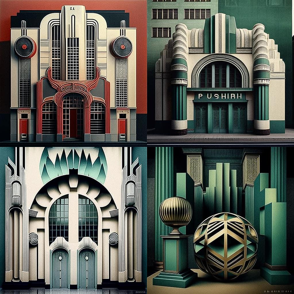 Josef Hoffmann style, Midjourney V4, render 1 of 4