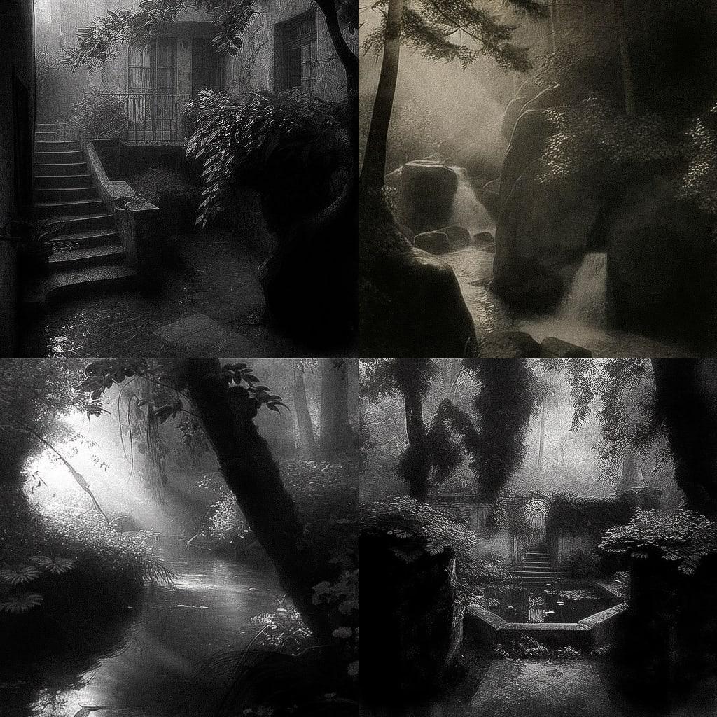 Josef Sudek style, Midjourney V4, render 1 of 4