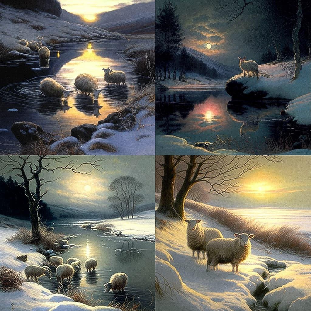 Joseph Farquharson style, Midjourney V4, render 1 of 4