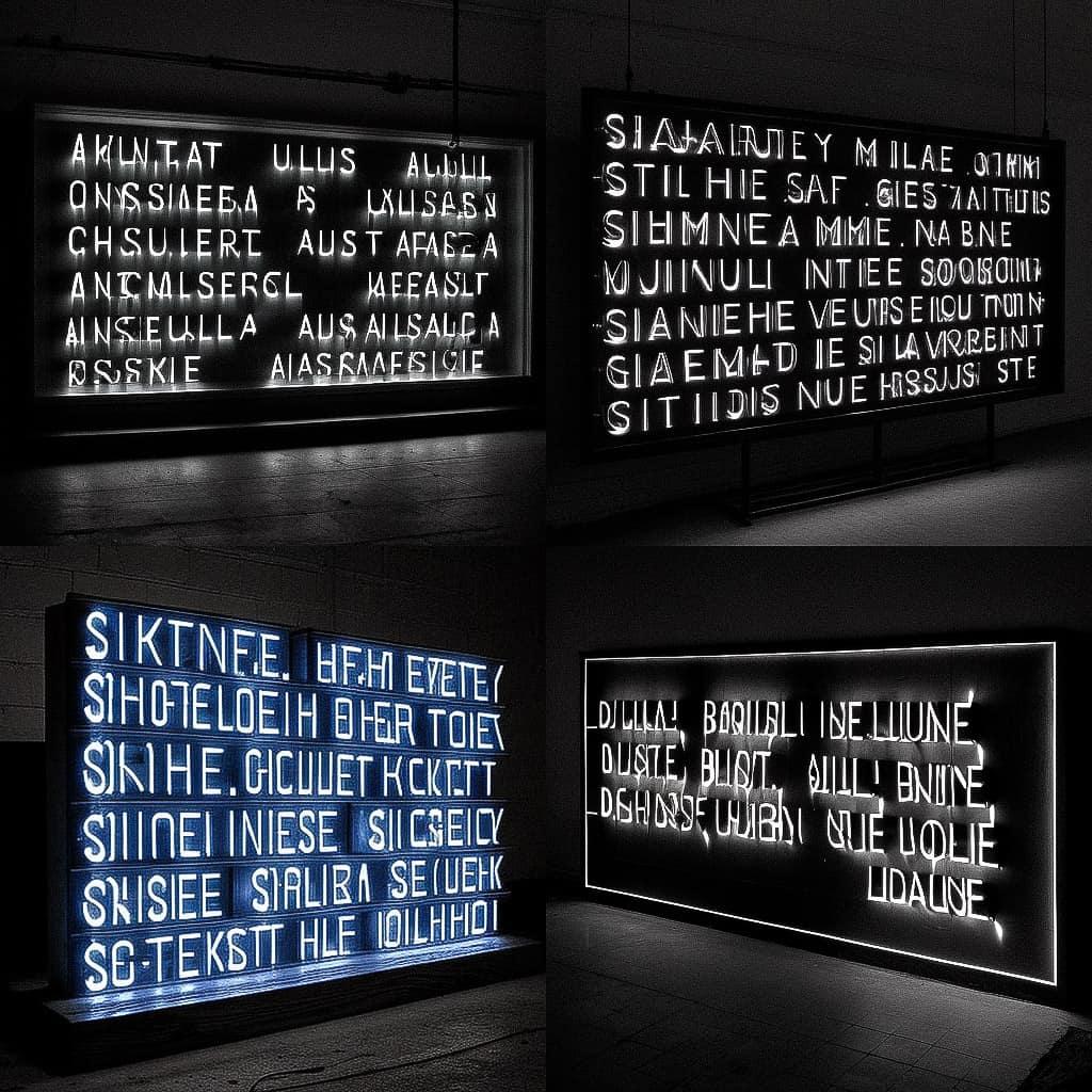 Joseph Kosuth style, Midjourney V4, render 1 of 4