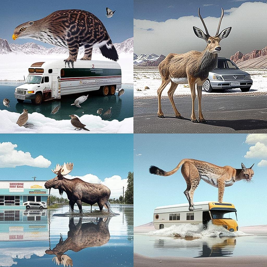 Josh Keyes style, Midjourney V4, render 1 of 4