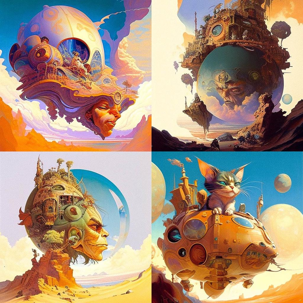 Josh Kirby style, Midjourney V4, render 1 of 4