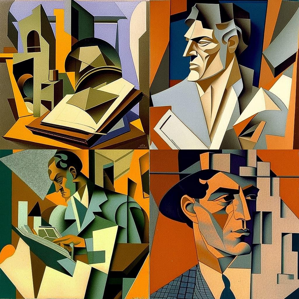 Juan Gris style, Midjourney V4, render 1 of 4