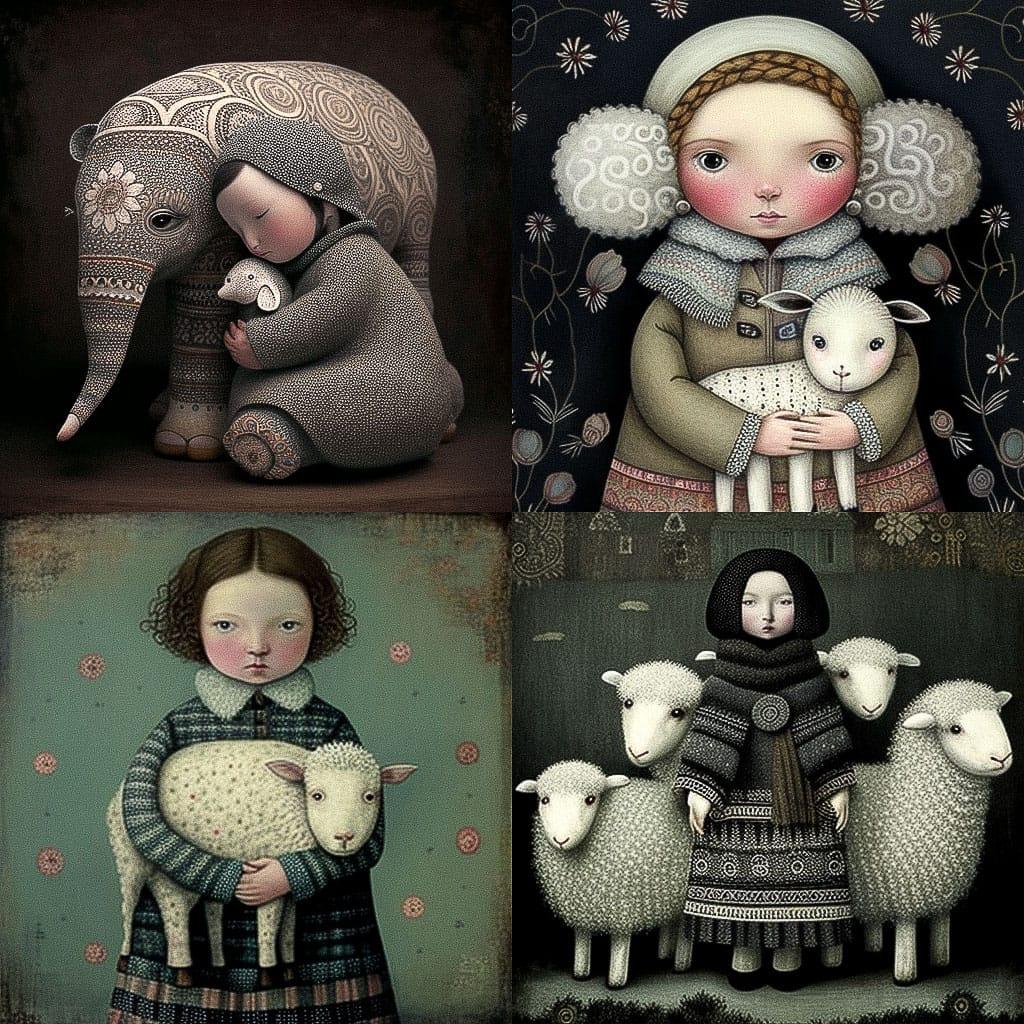 Judith Clay style, Midjourney V4, render 1 of 4