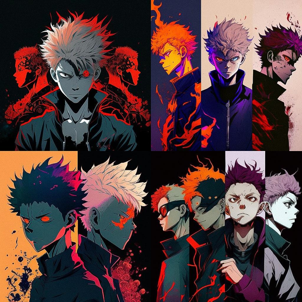 Jujutsu Kaisen style, Midjourney V4, render 1 of 4